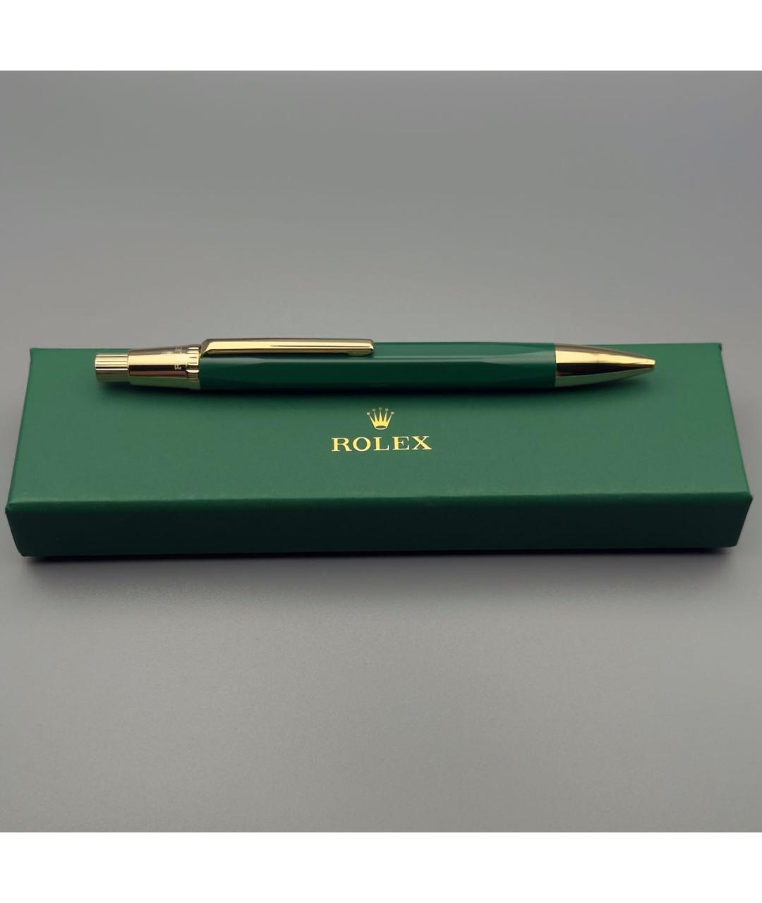 ROLEX Зеленая металлическая шариковая ручка, фото 2