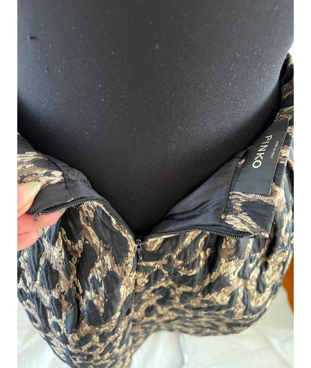 PINKO Бежевая полиамидовая юбка миди, фото 3