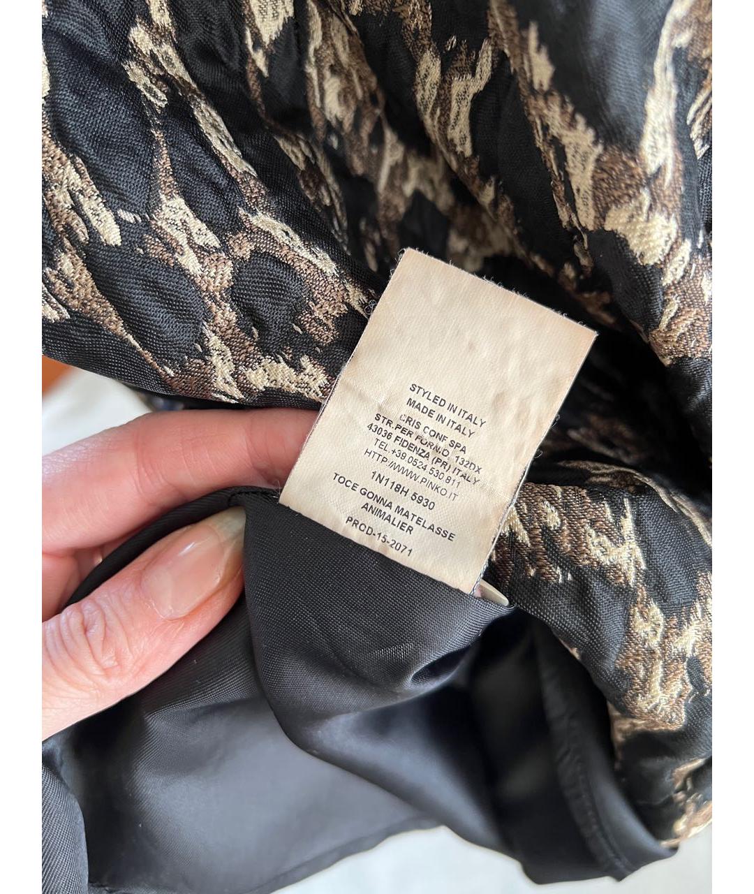 PINKO Бежевая полиамидовая юбка миди, фото 4