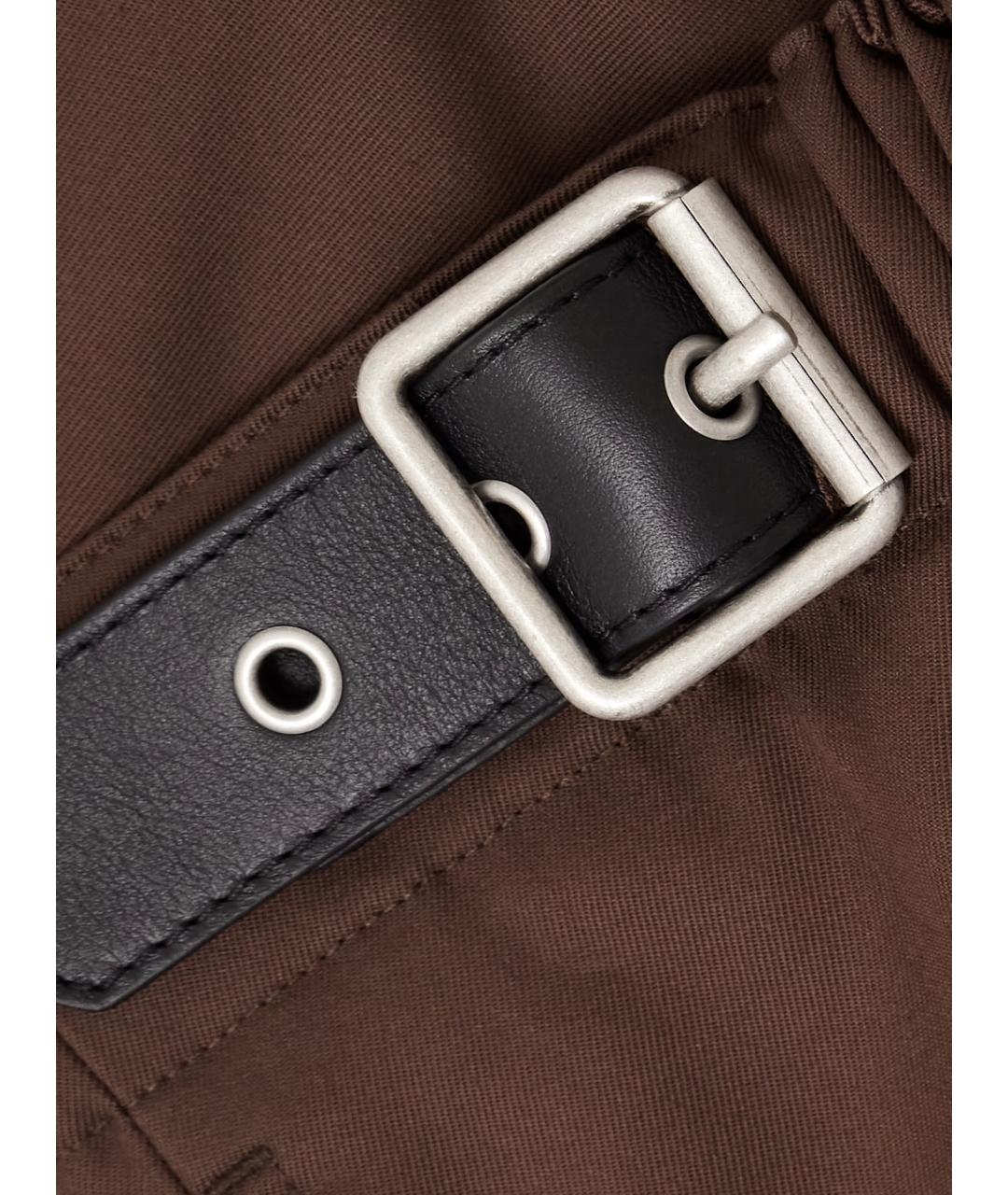 LOEWE Коричневая хлопковая юбка мини, фото 9