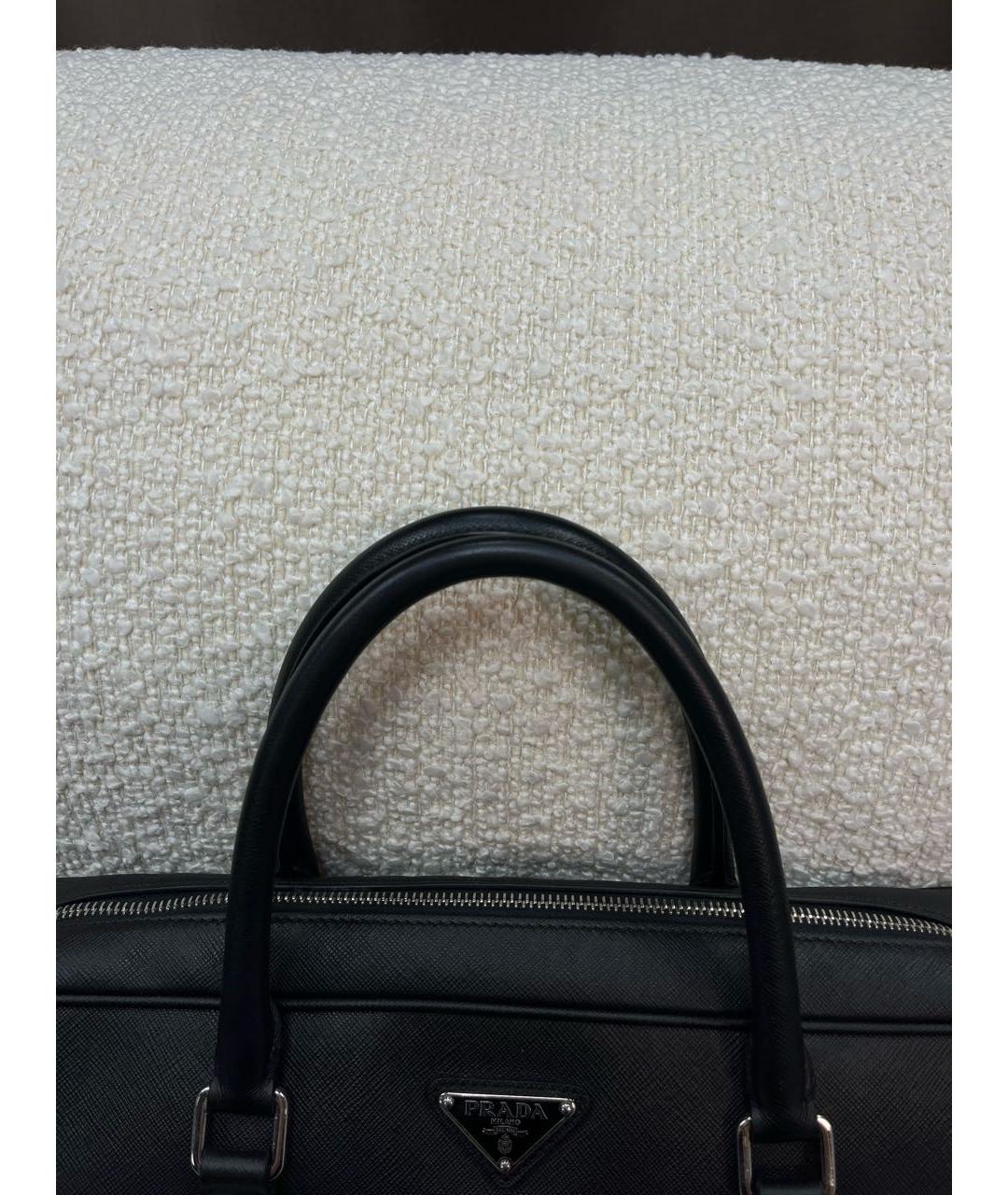 PRADA Черный кожаный портфель, фото 7