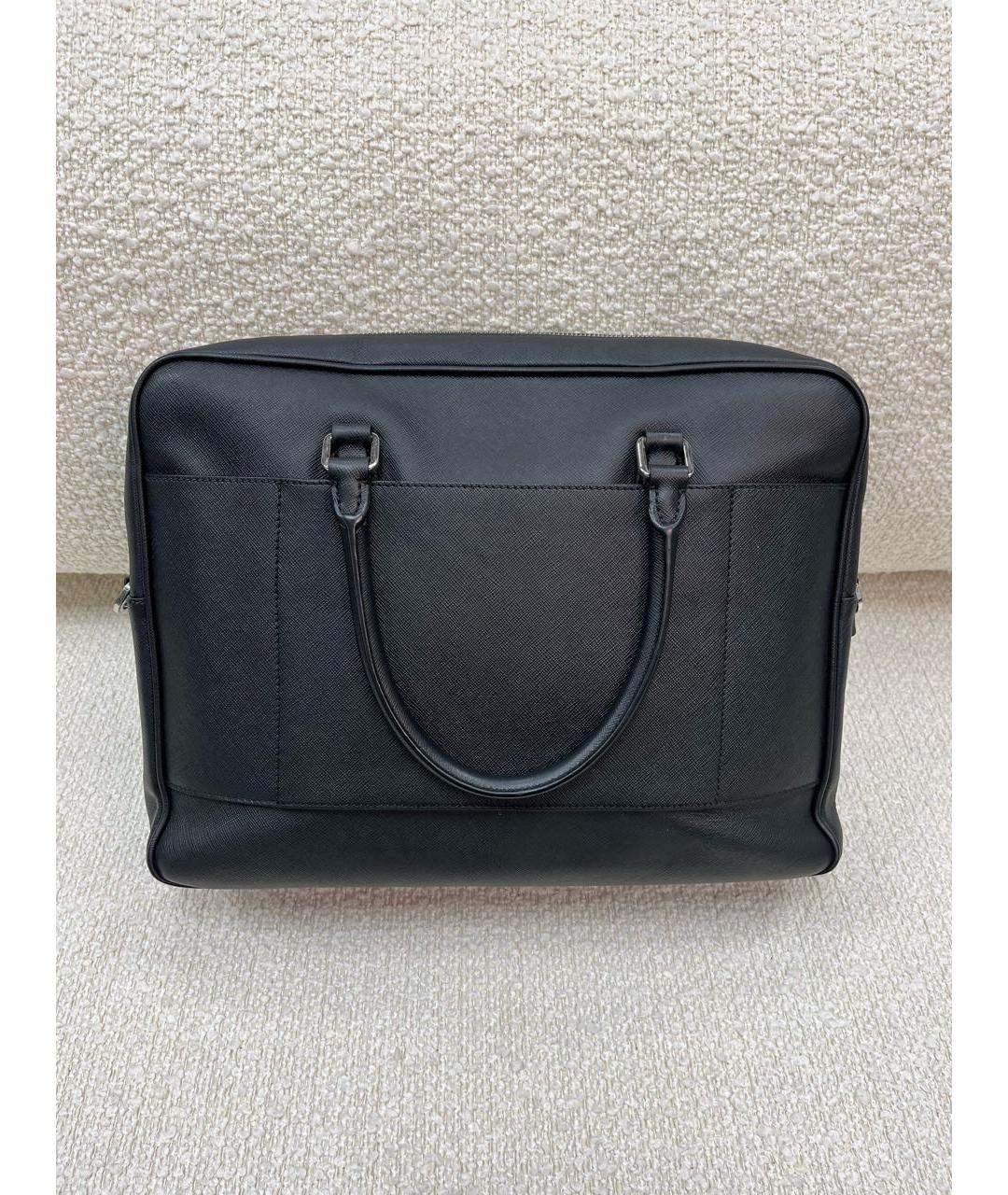 PRADA Черный кожаный портфель, фото 3