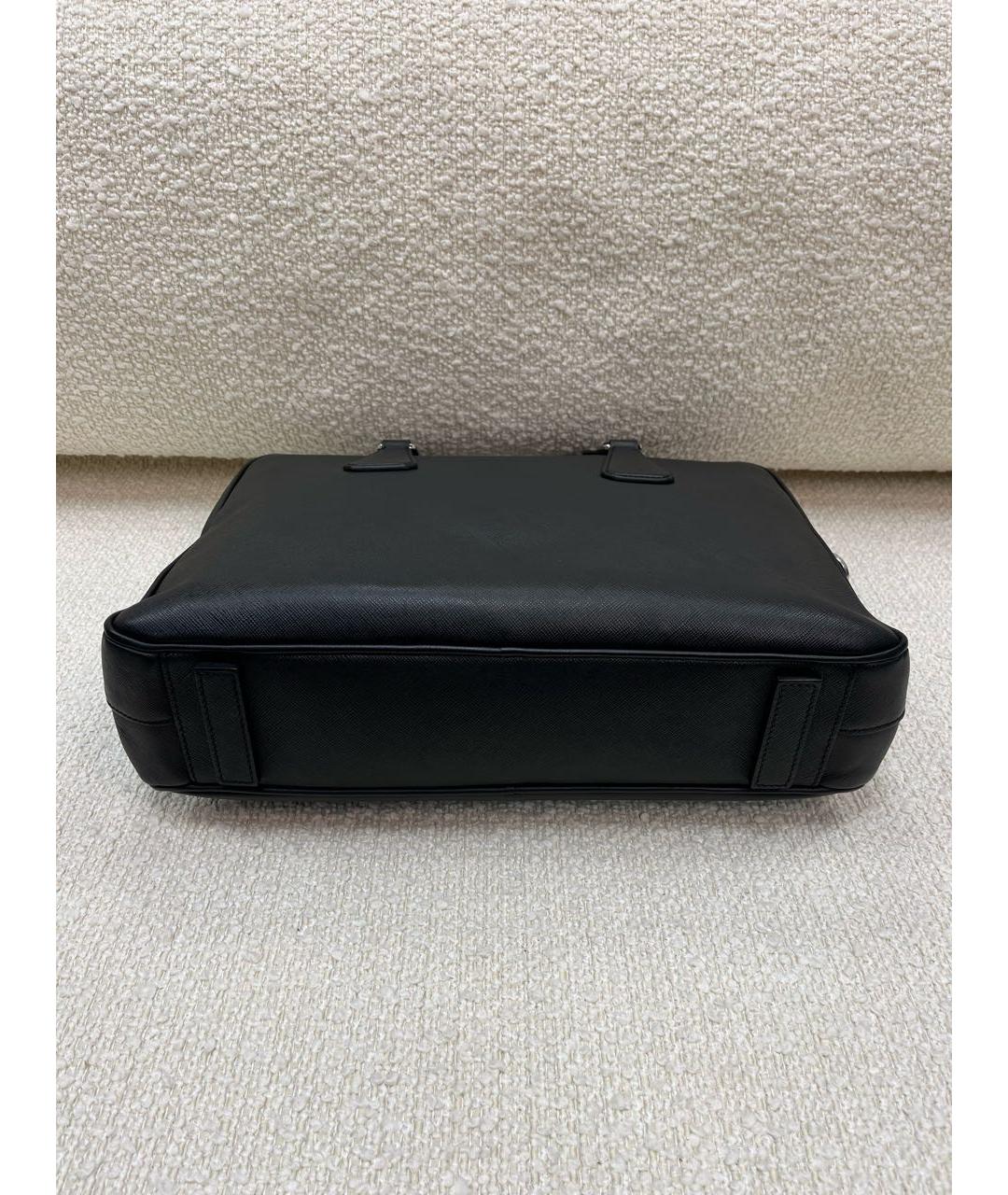 PRADA Черный кожаный портфель, фото 8