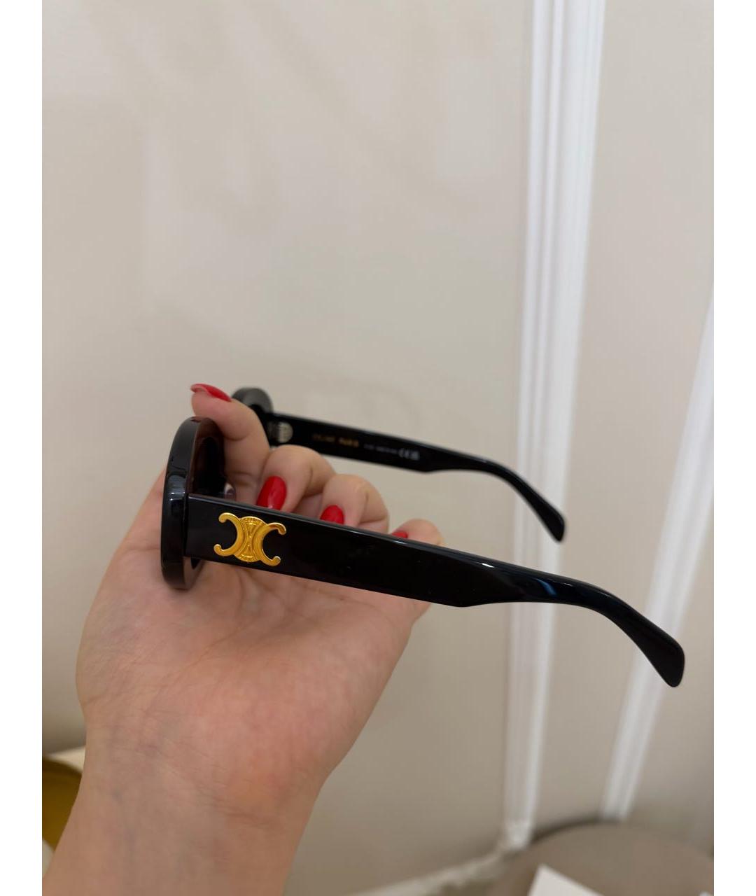 CELINE Черные пластиковые солнцезащитные очки, фото 3