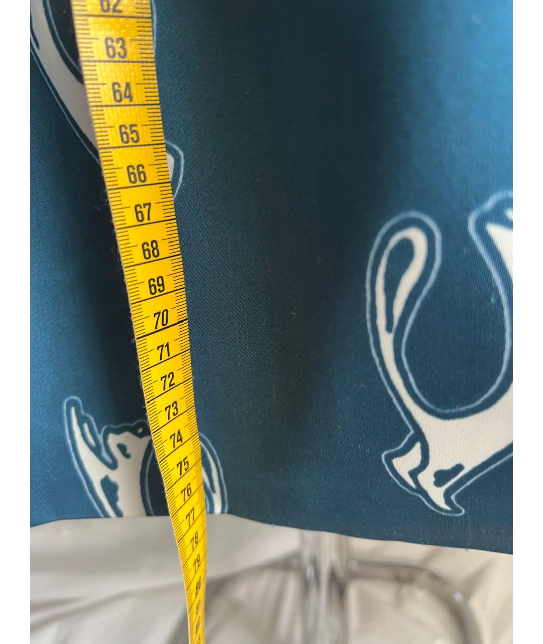 PINKO Голубая ацетатная юбка миди, фото 7