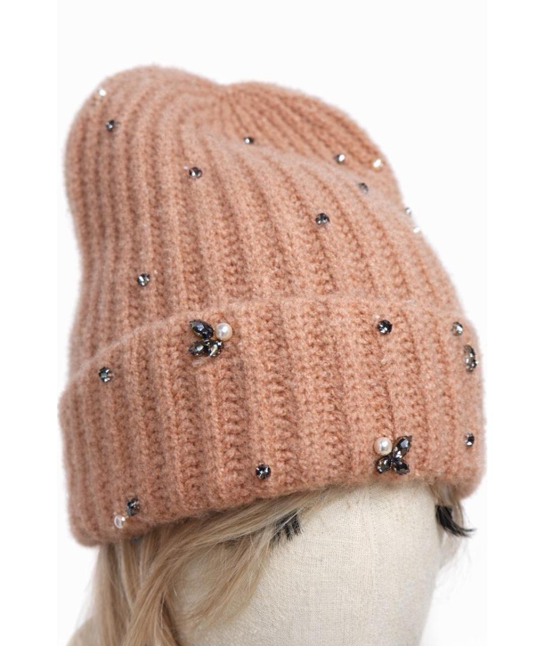 TWIN-SET Розовая кашемировая шапка, фото 3