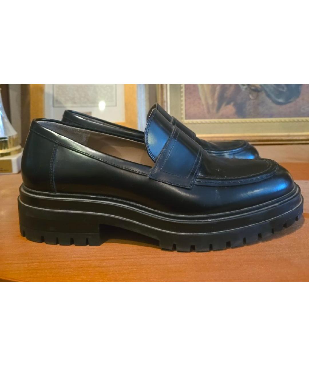 GIANVITO ROSSI Черные кожаные лоферы, фото 5