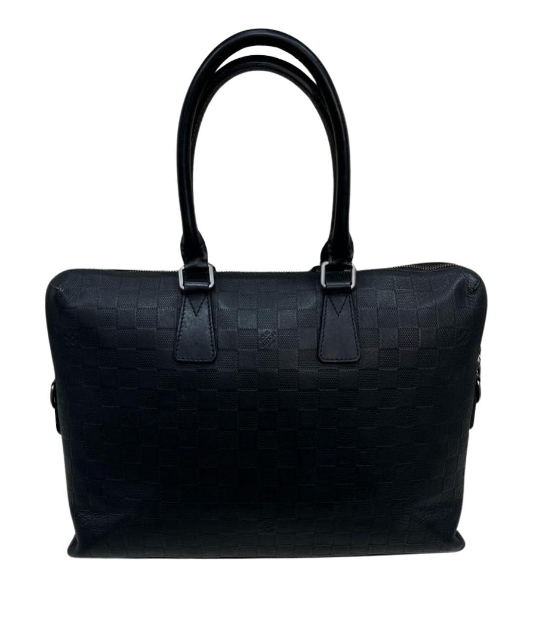 LOUIS VUITTON Черный кожаный портфель, фото 1