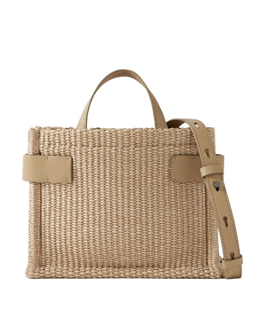 BRUNELLO CUCINELLI Бежевая пелетеная сумка с короткими ручками, фото 1