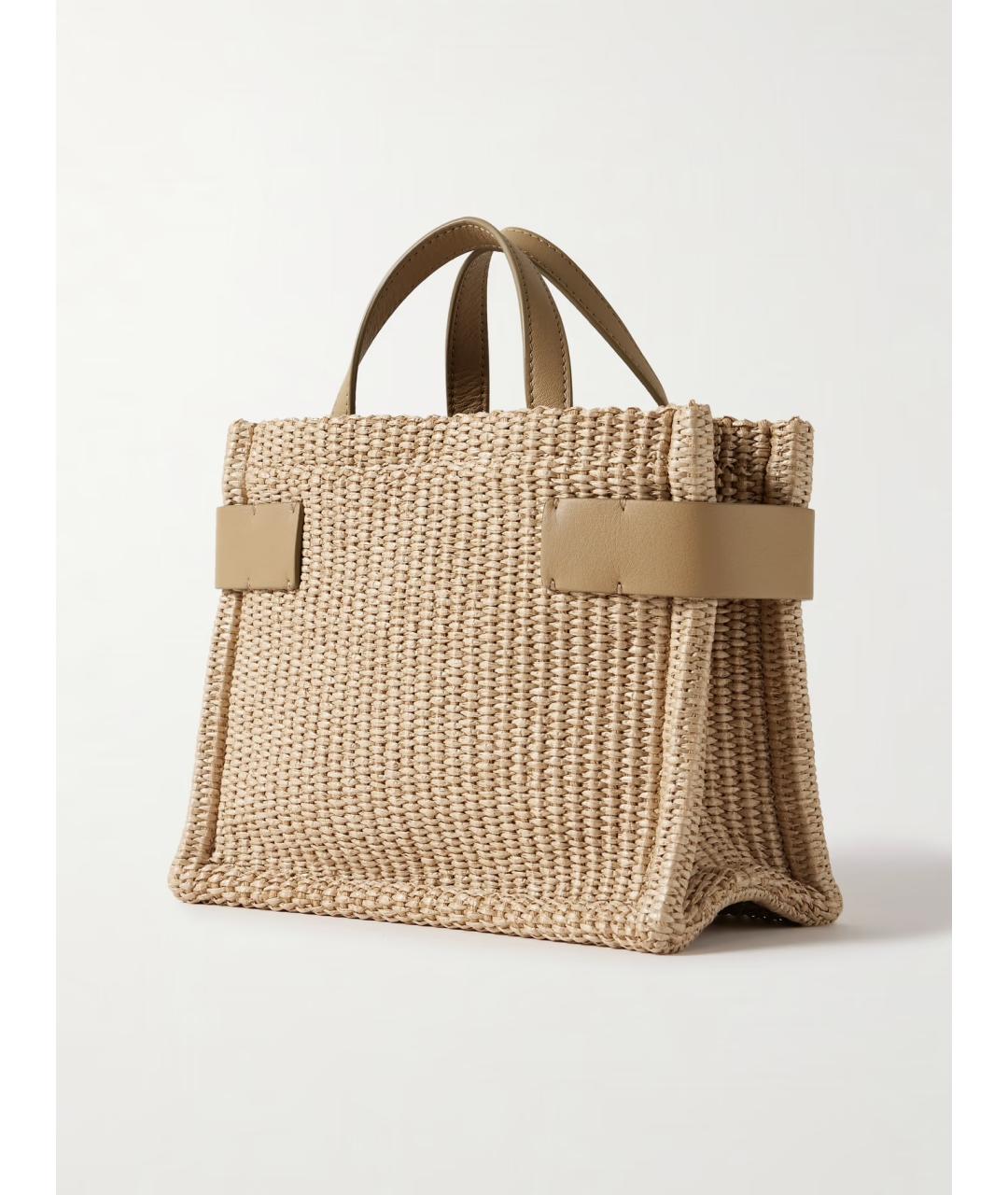 BRUNELLO CUCINELLI Бежевая пелетеная сумка с короткими ручками, фото 4