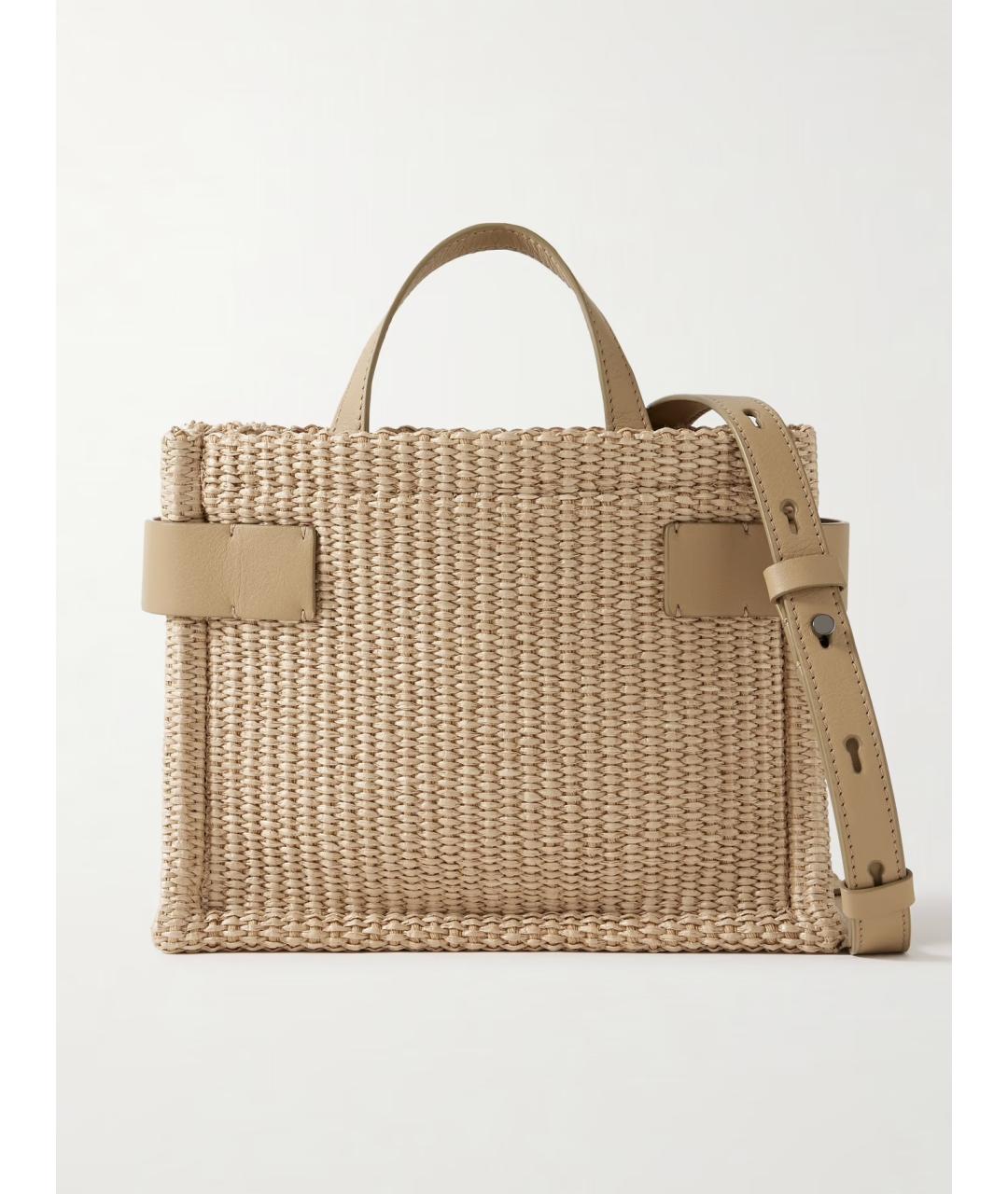 BRUNELLO CUCINELLI Бежевая пелетеная сумка с короткими ручками, фото 6