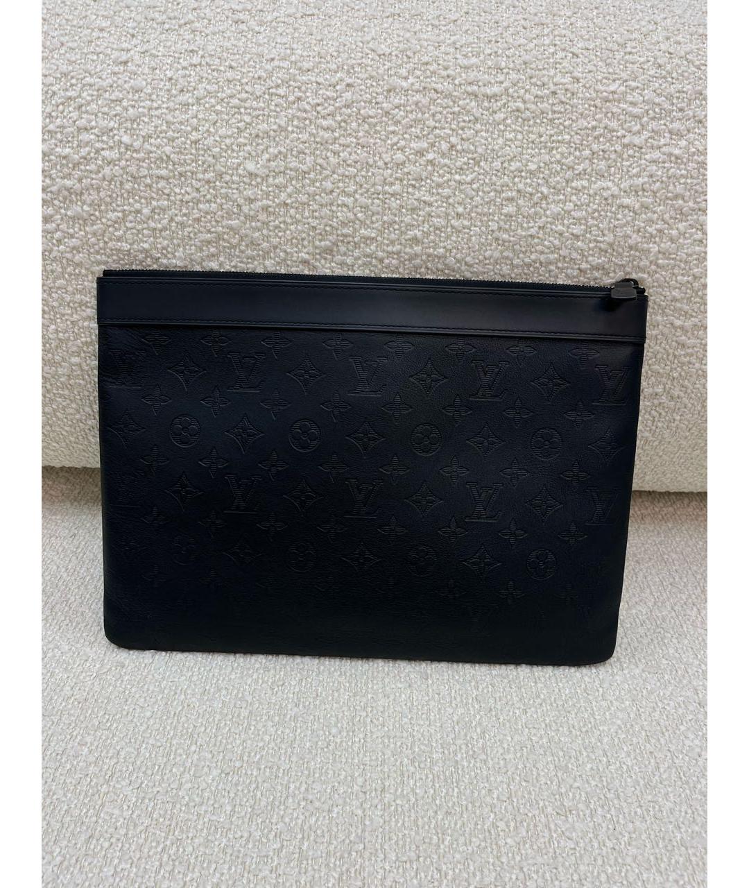 LOUIS VUITTON Черная кожаная папка для документов, фото 3