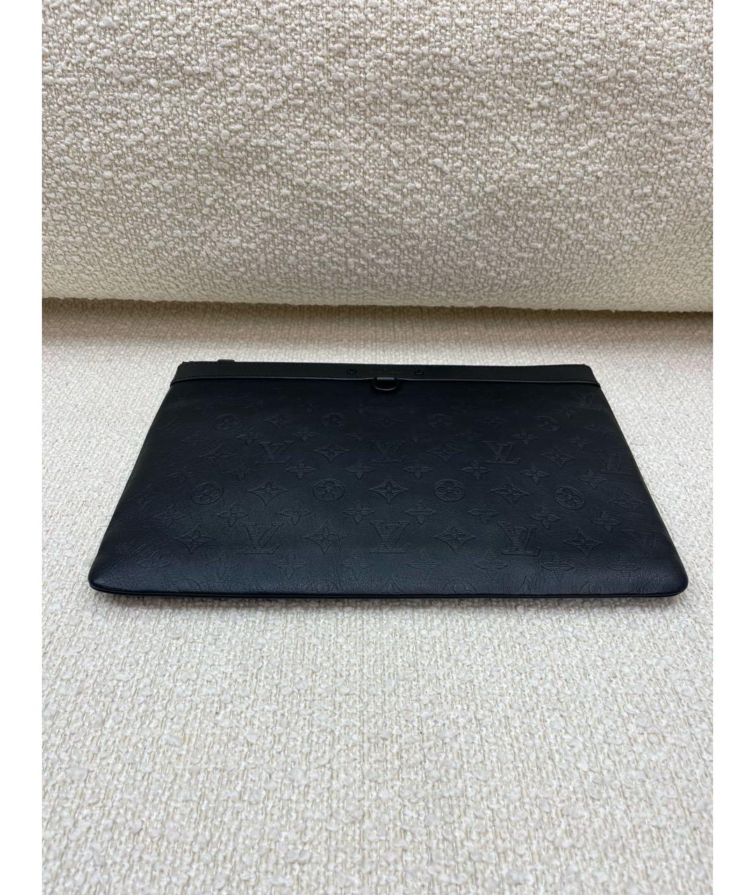 LOUIS VUITTON Черная кожаная папка для документов, фото 6