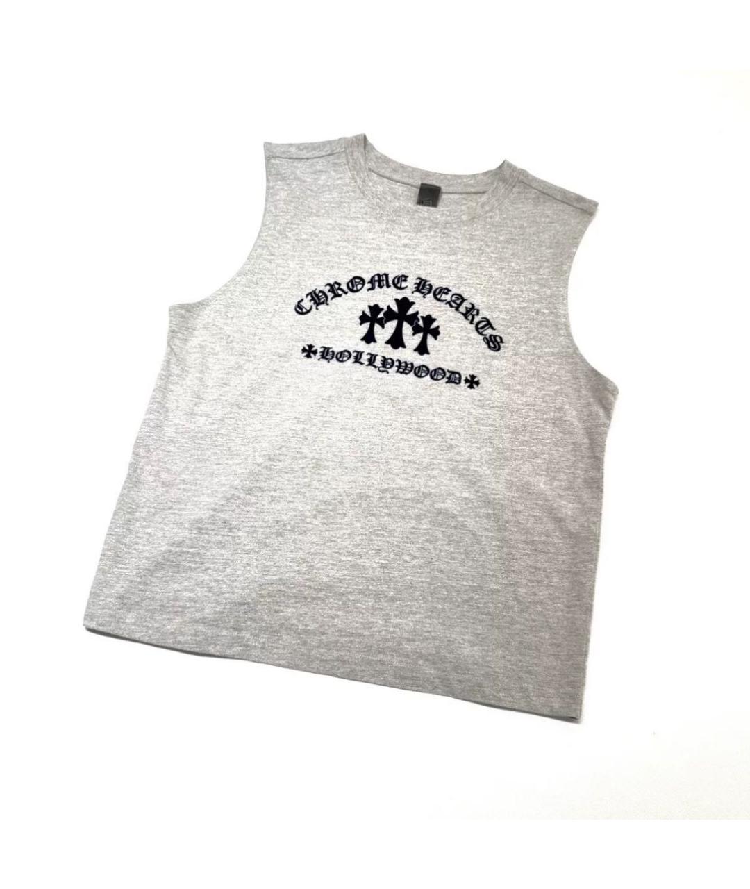 CHROME HEARTS Серая хлопковая майка, фото 2