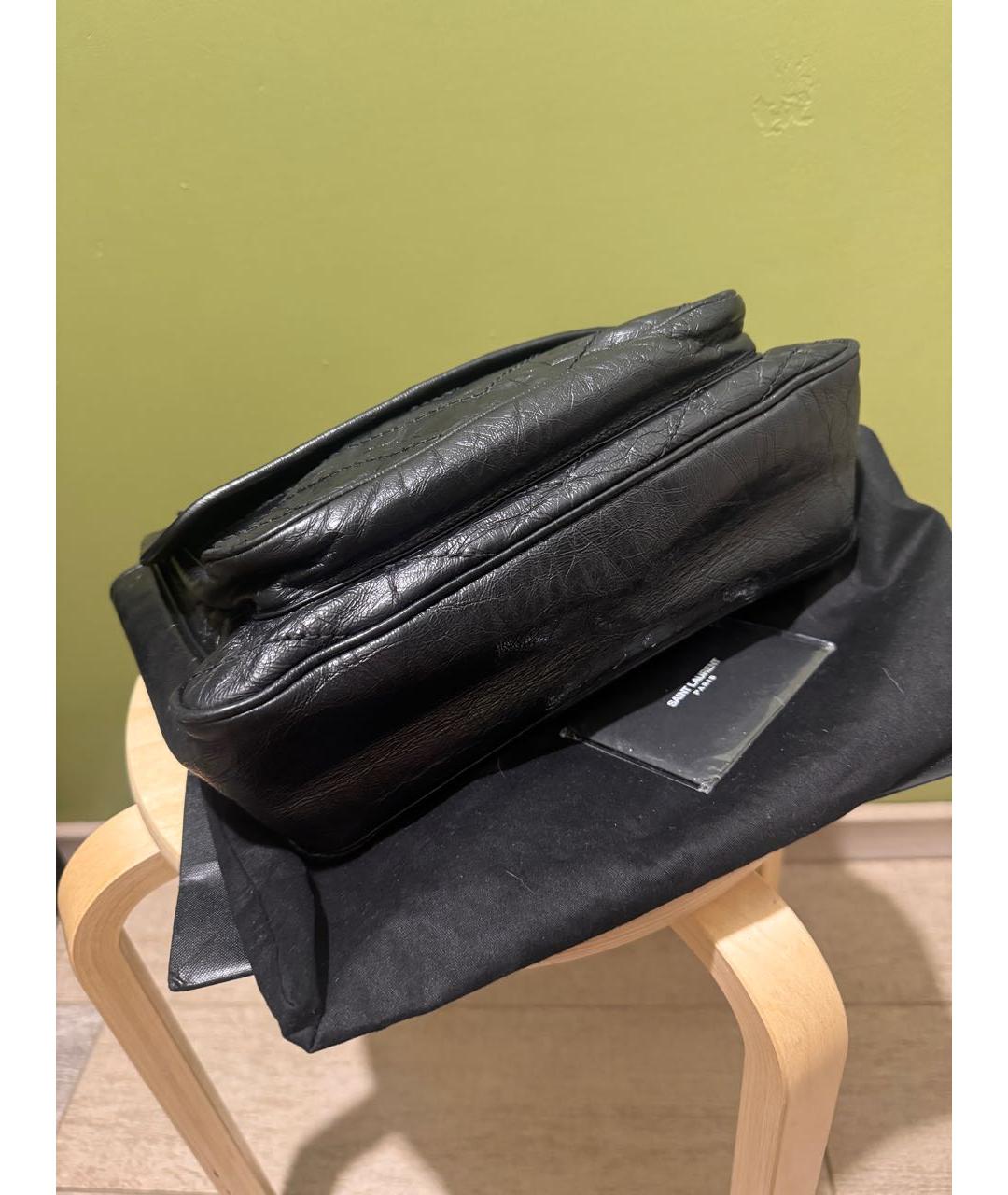 SAINT LAURENT Черная кожаная сумка через плечо, фото 3