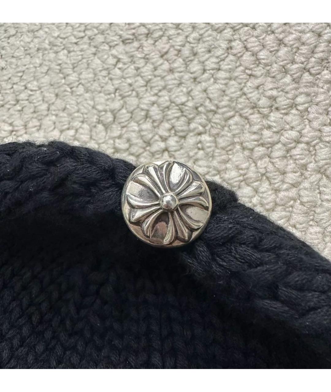 CHROME HEARTS Черная хлопковая шапка, фото 3