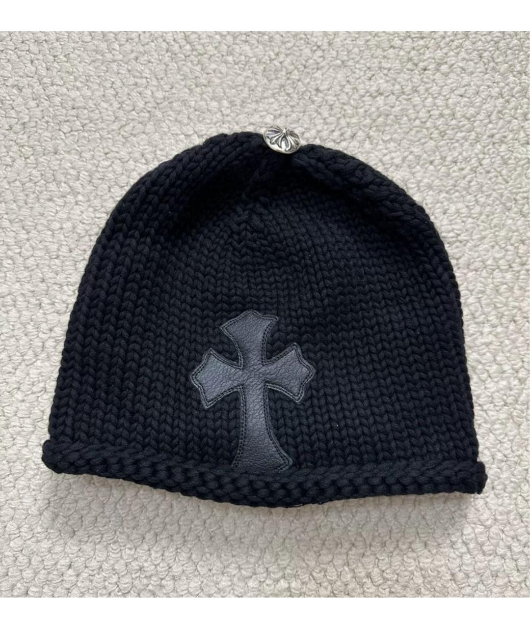 CHROME HEARTS Черная хлопковая шапка, фото 6