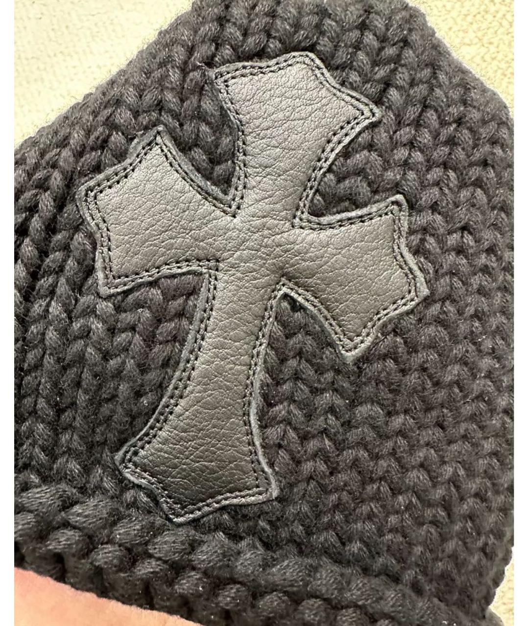 CHROME HEARTS Черная хлопковая шапка, фото 2