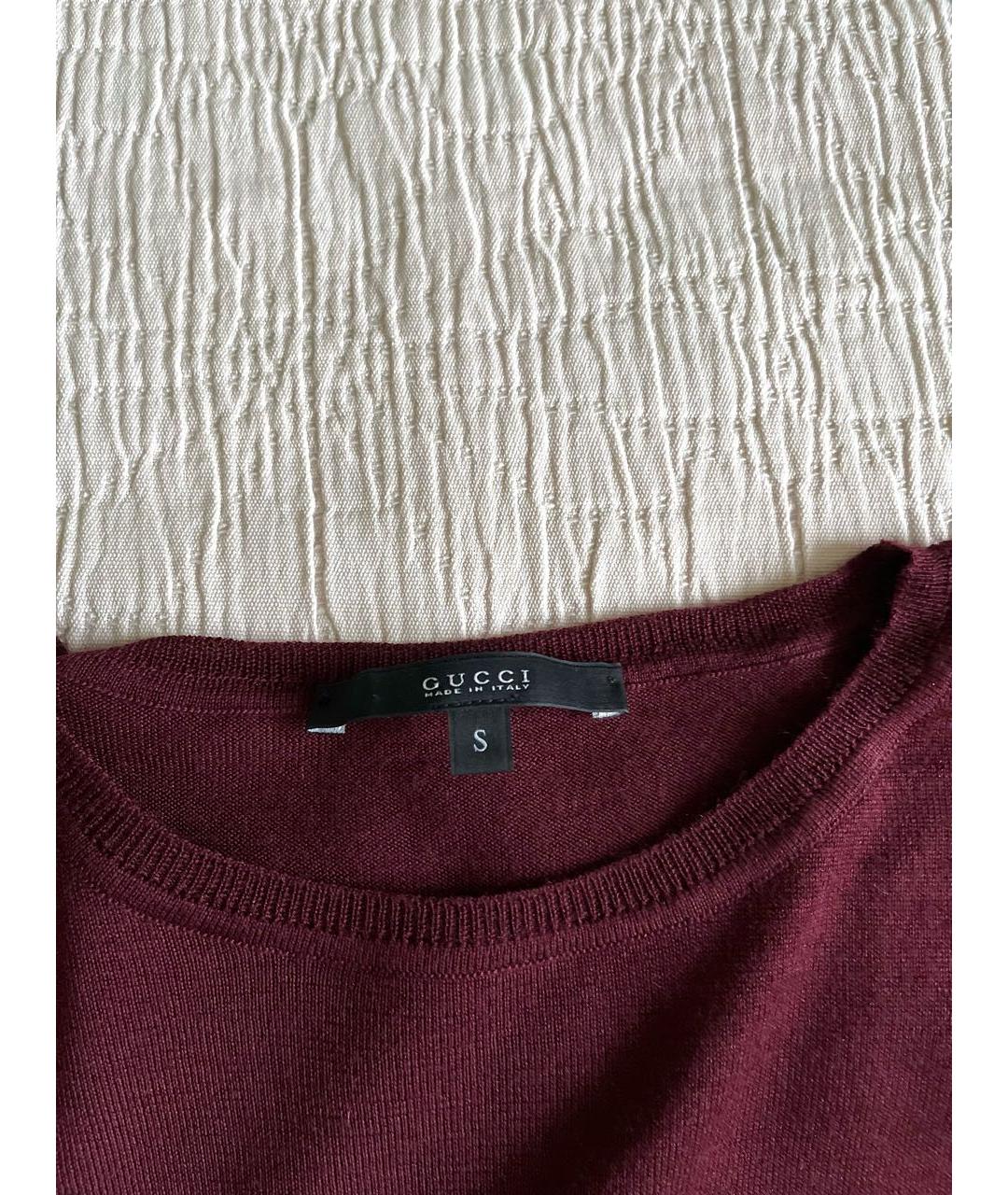 GUCCI Бордовый кашемировый джемпер / свитер, фото 4
