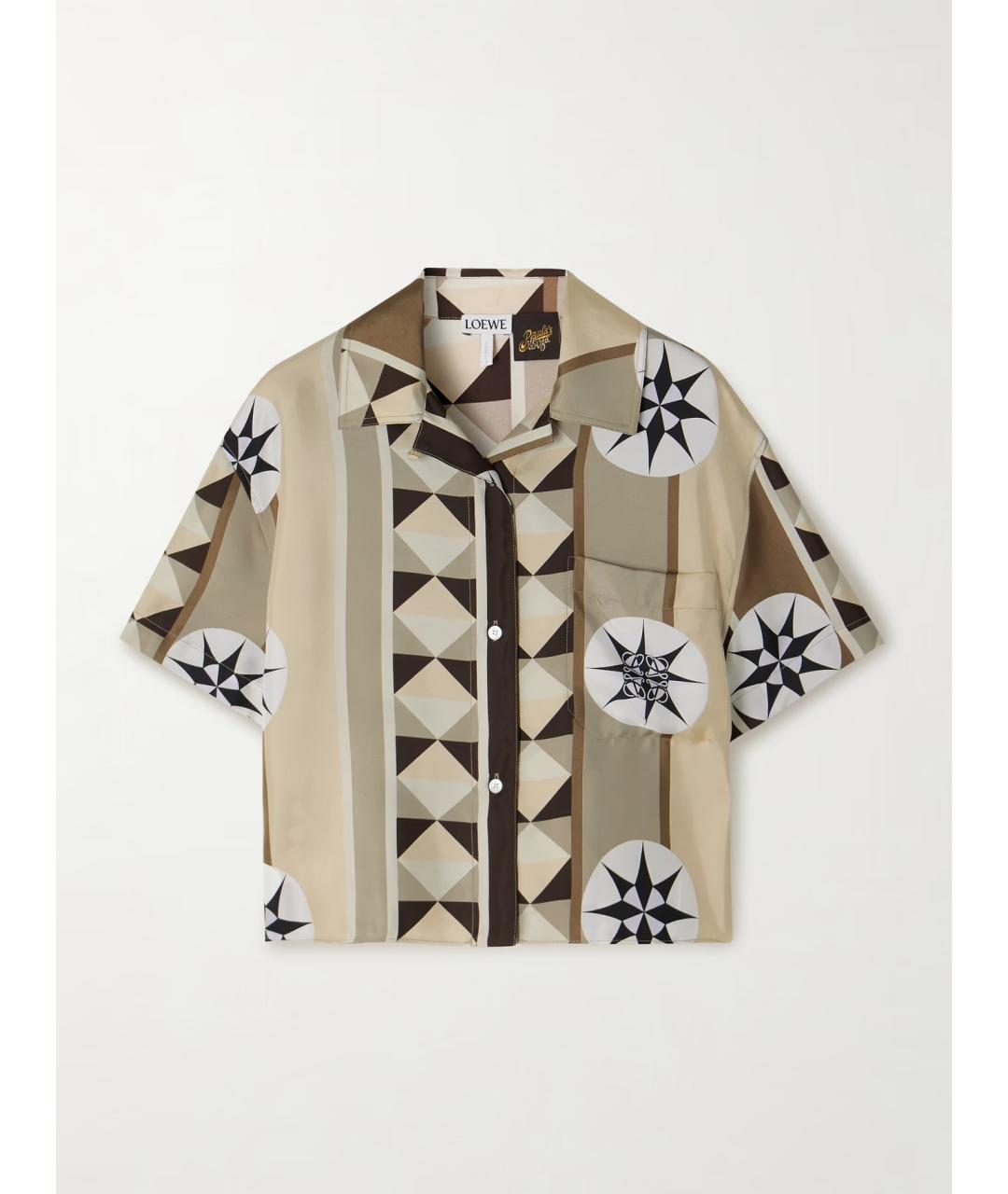 LOEWE Бежевая шелковая блузы, фото 8