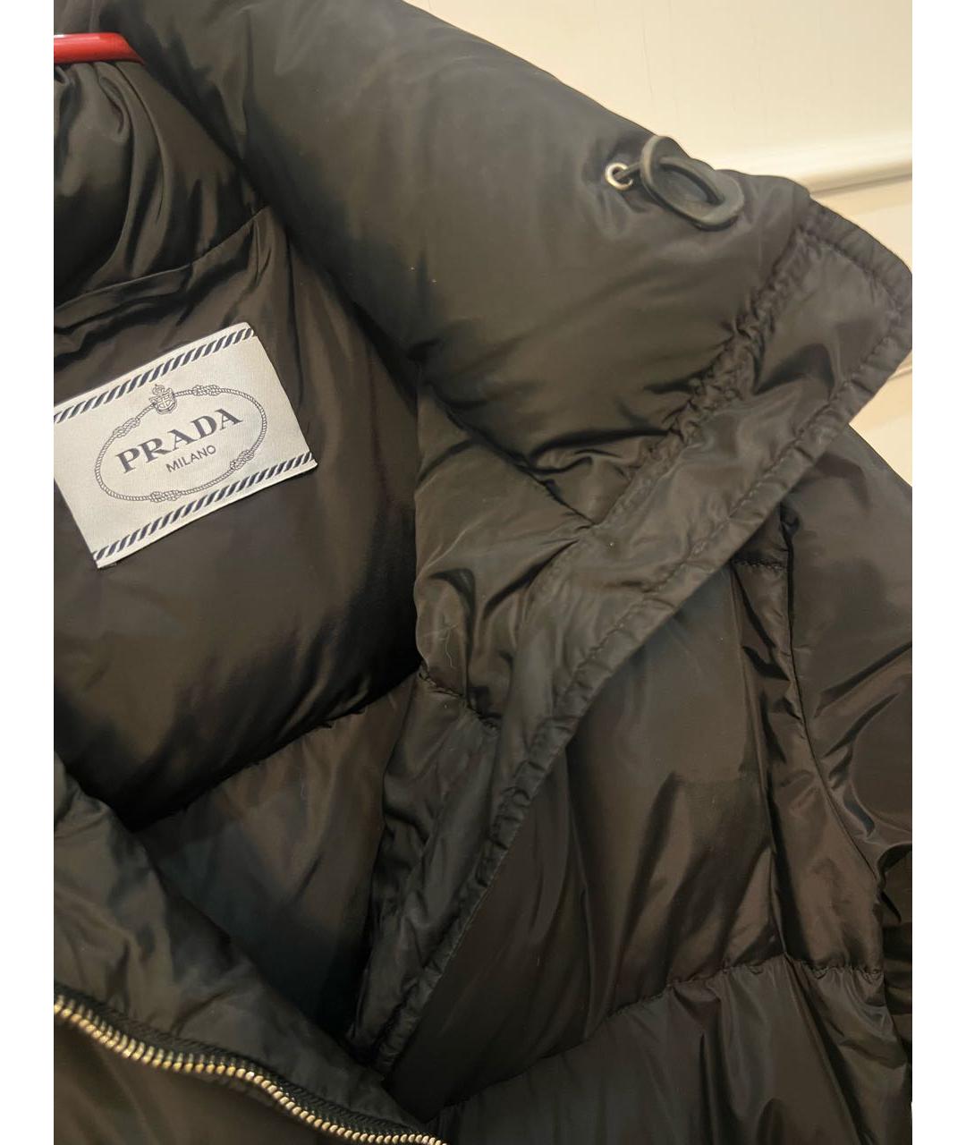 PRADA Черный полиамидовый пуховик, фото 4