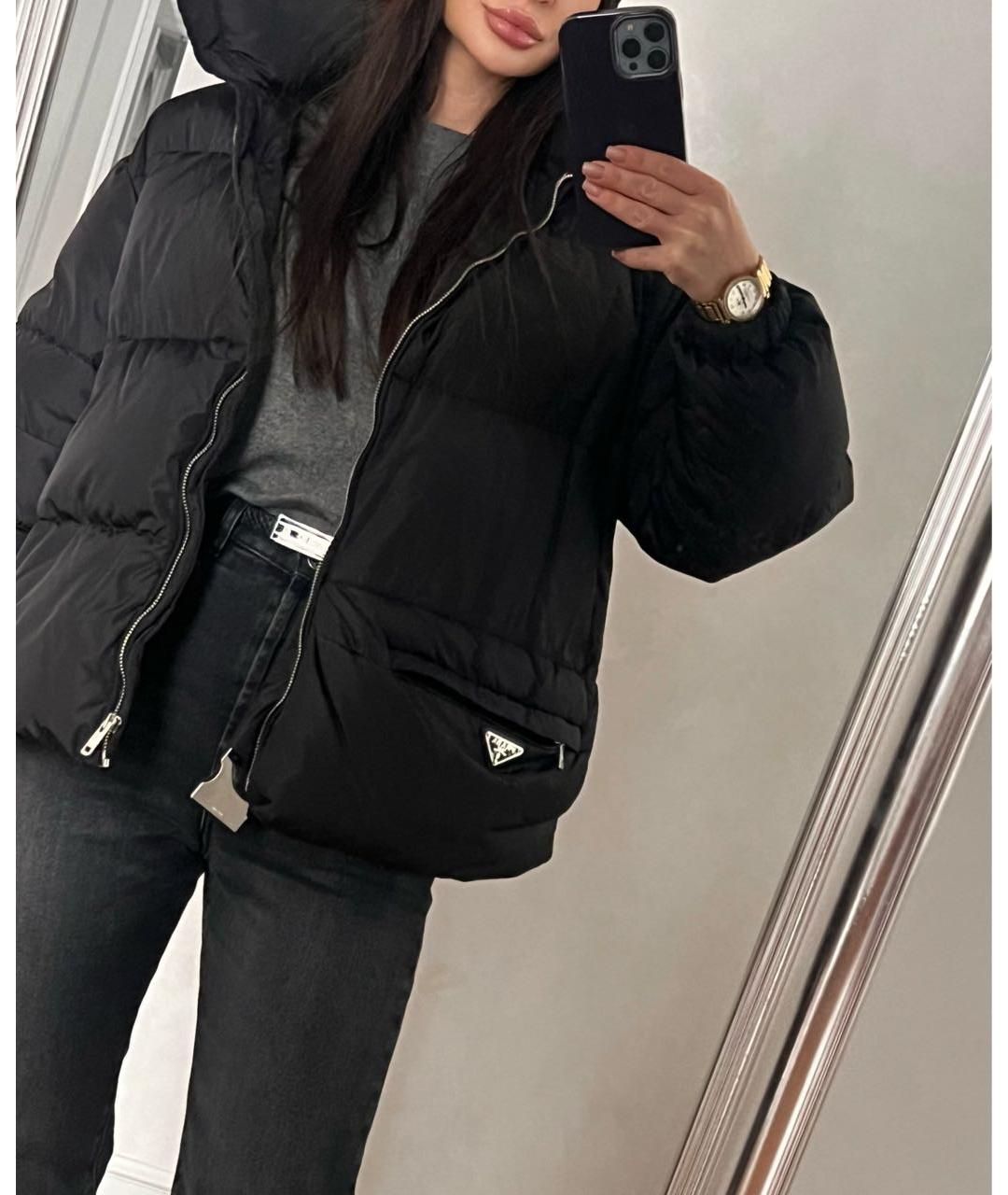 PRADA Черный полиамидовый пуховик, фото 6