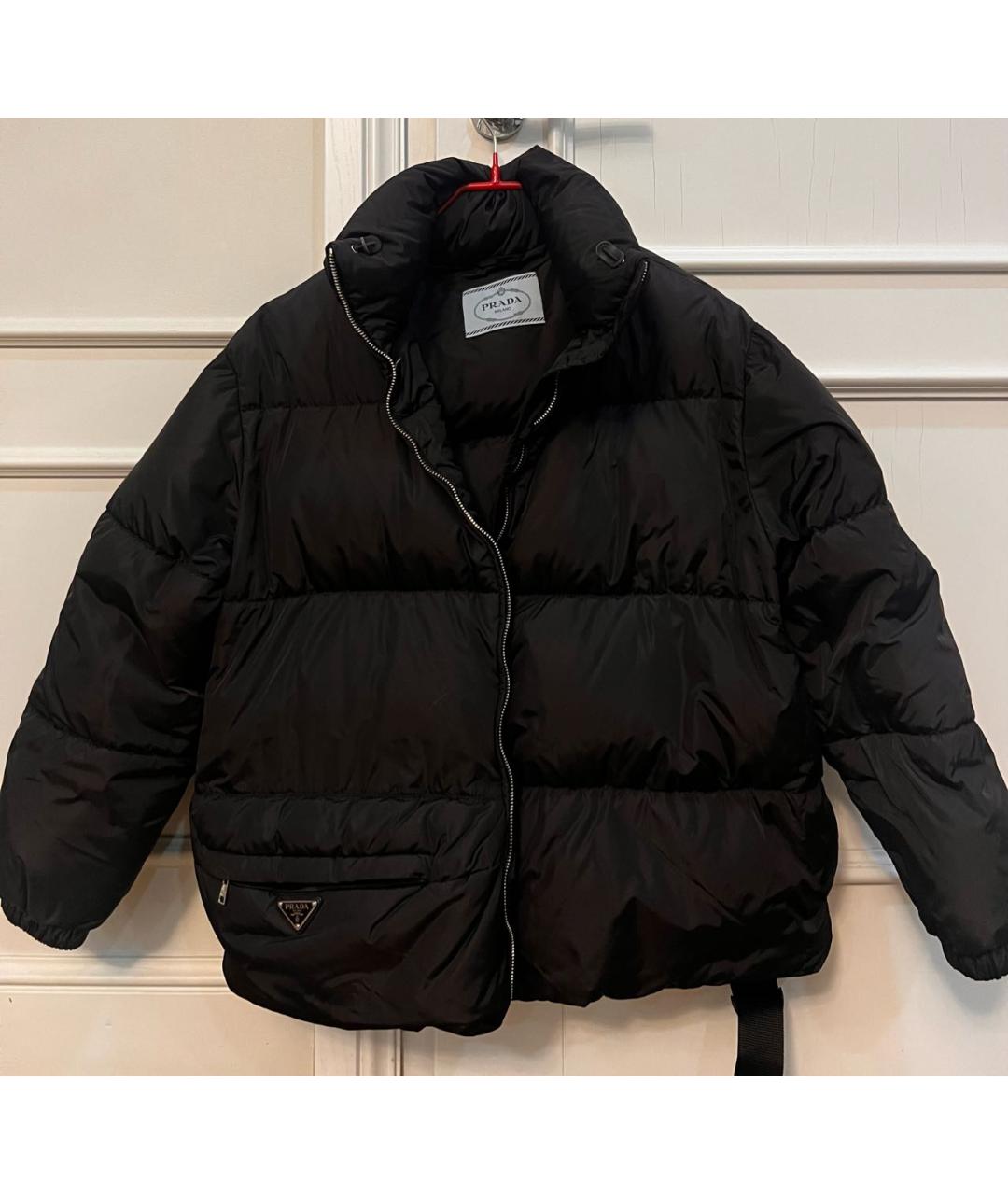 PRADA Черный полиамидовый пуховик, фото 2
