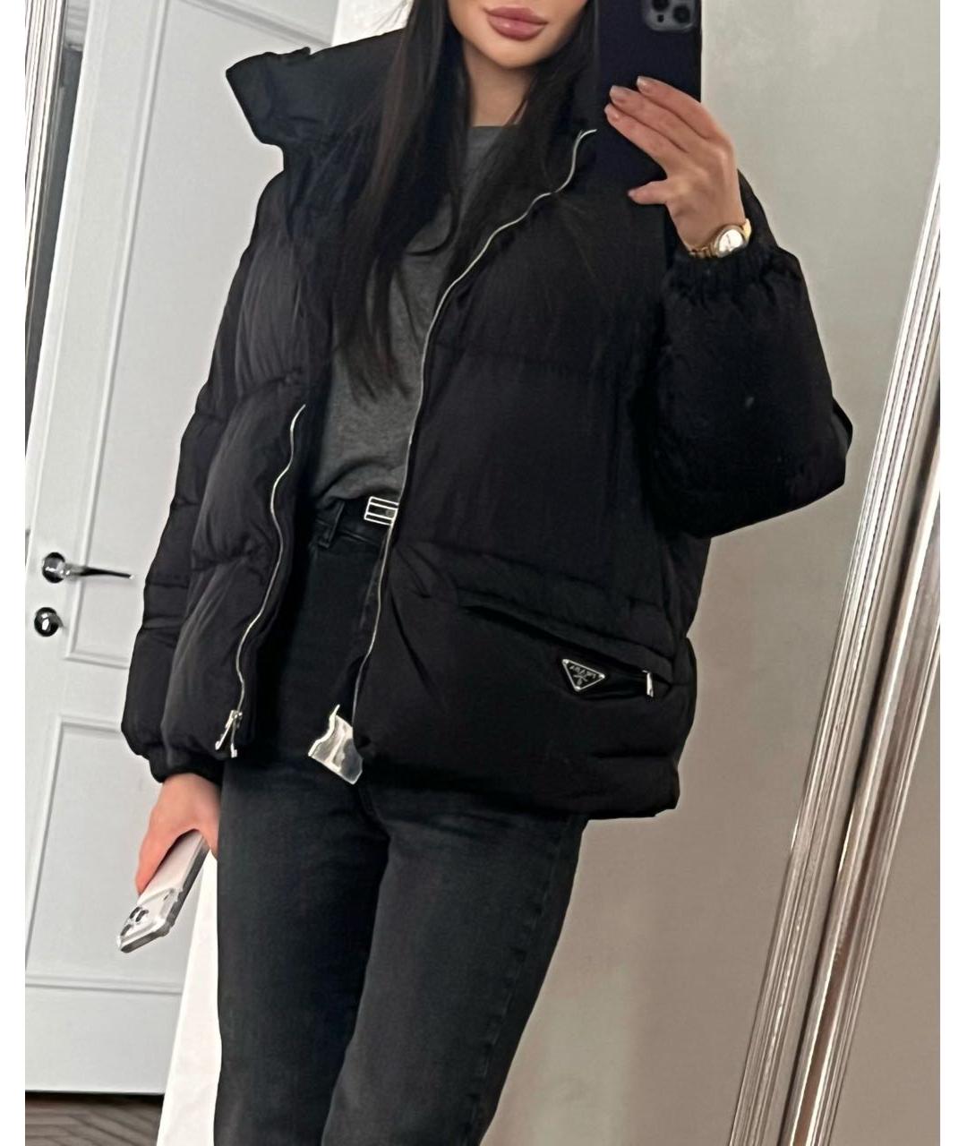 PRADA Черный полиамидовый пуховик, фото 7