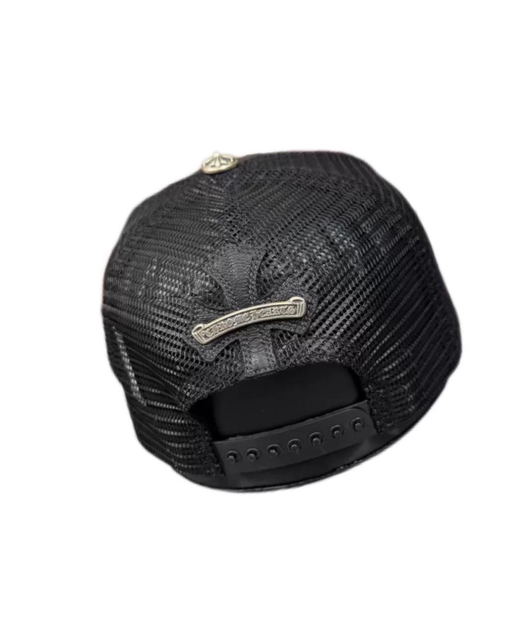 CHROME HEARTS Черная кожаная кепка/бейсболка, фото 2