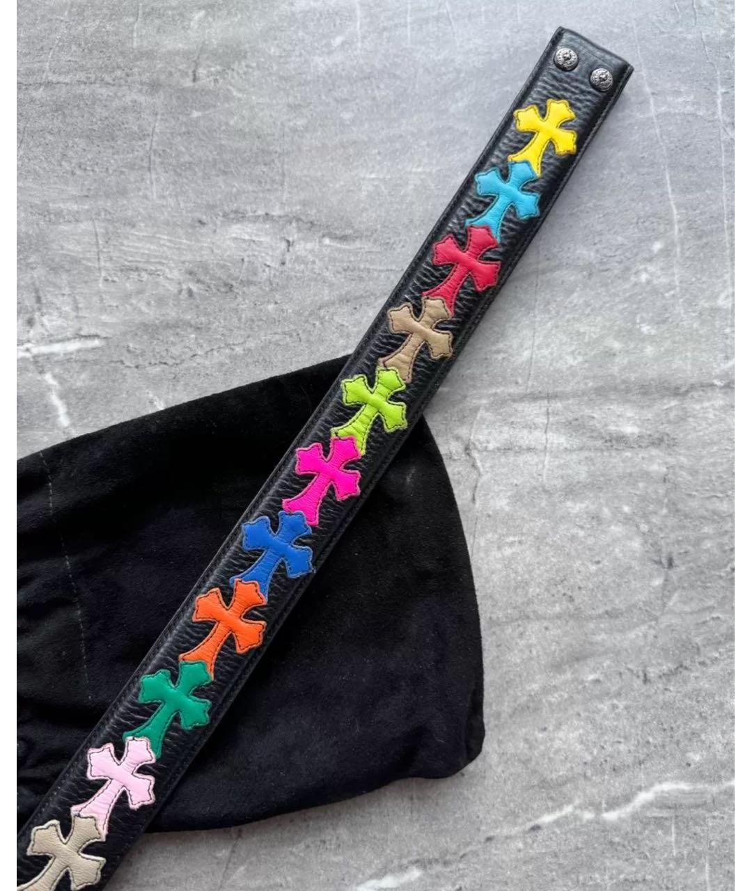 CHROME HEARTS Черный кожаный ремень, фото 4