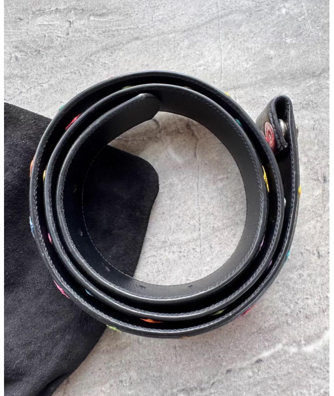 CHROME HEARTS Черный кожаный ремень, фото 3