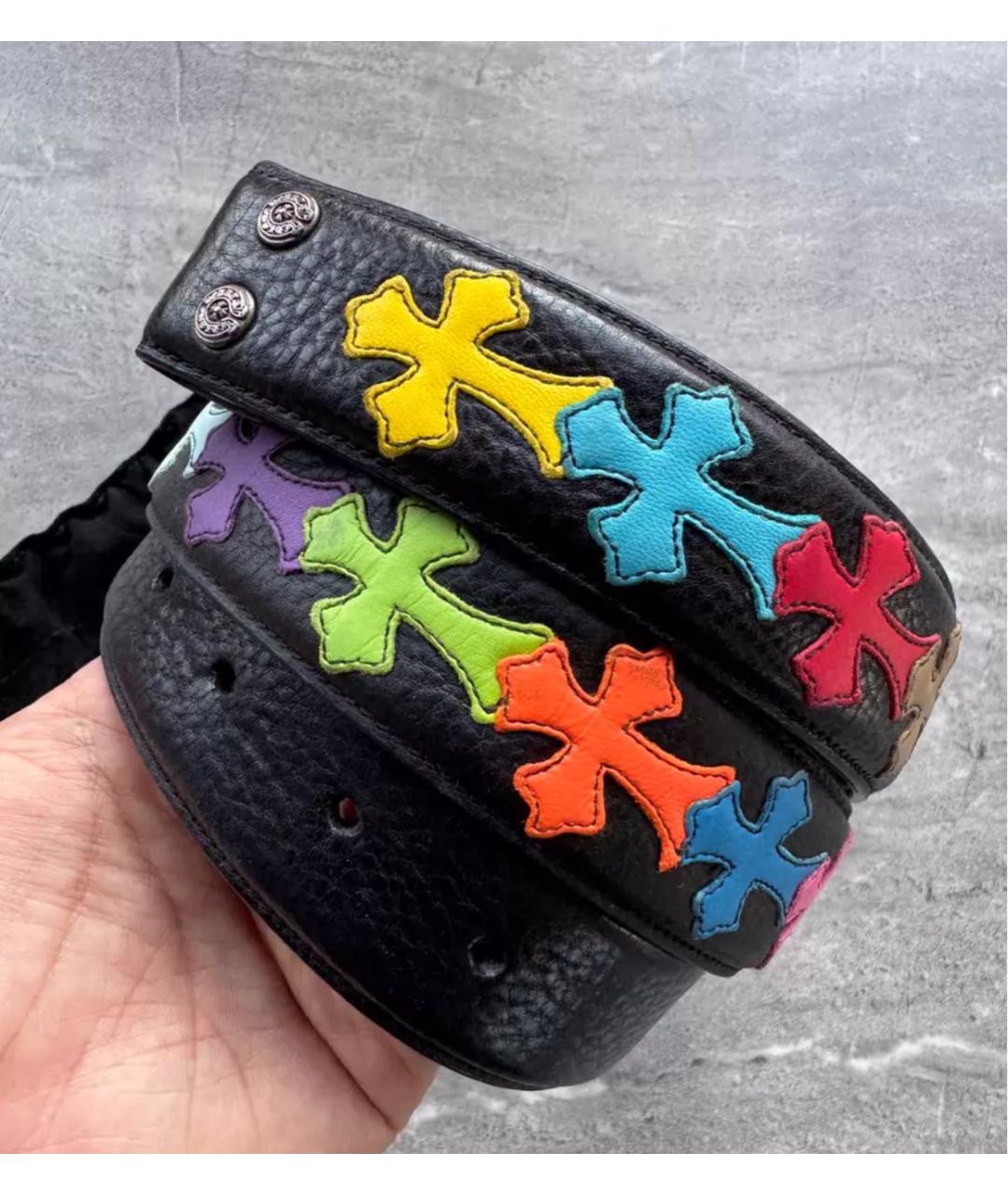 CHROME HEARTS Черный кожаный ремень, фото 9