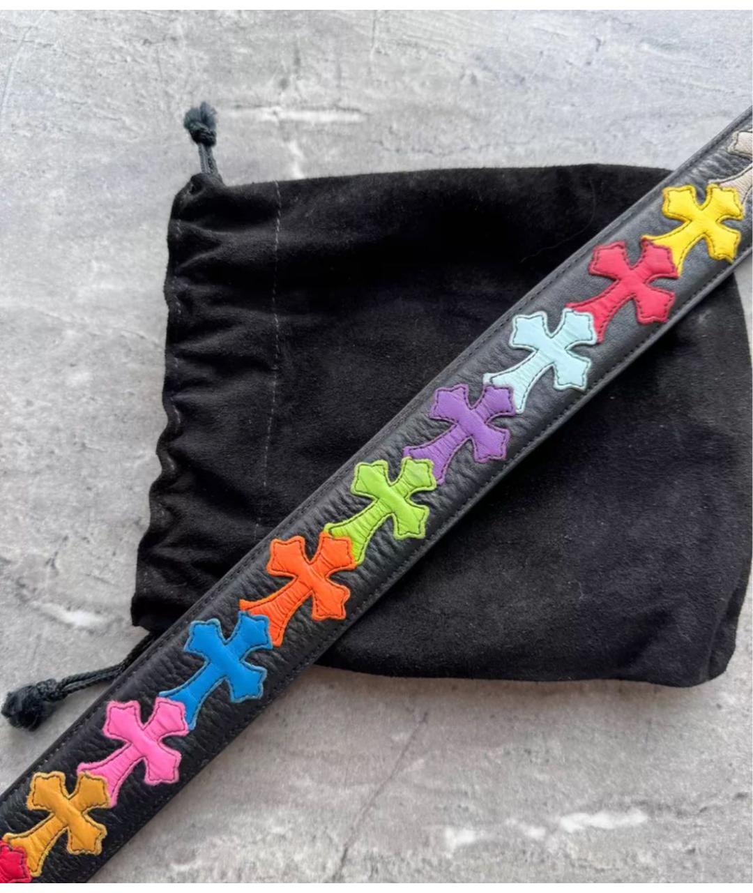 CHROME HEARTS Черный кожаный ремень, фото 5