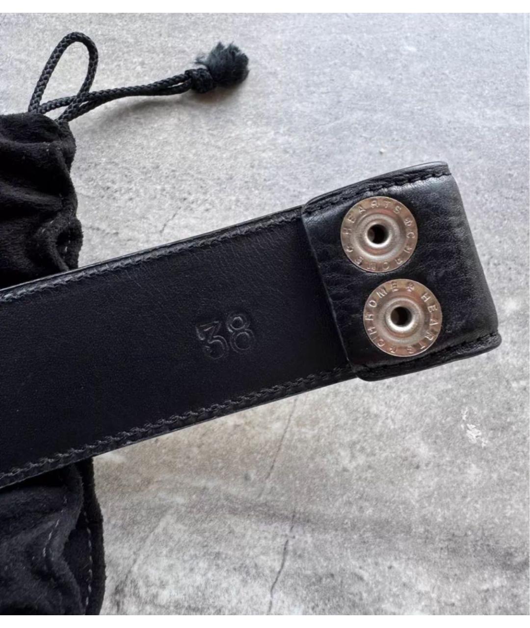 CHROME HEARTS Черный кожаный ремень, фото 8