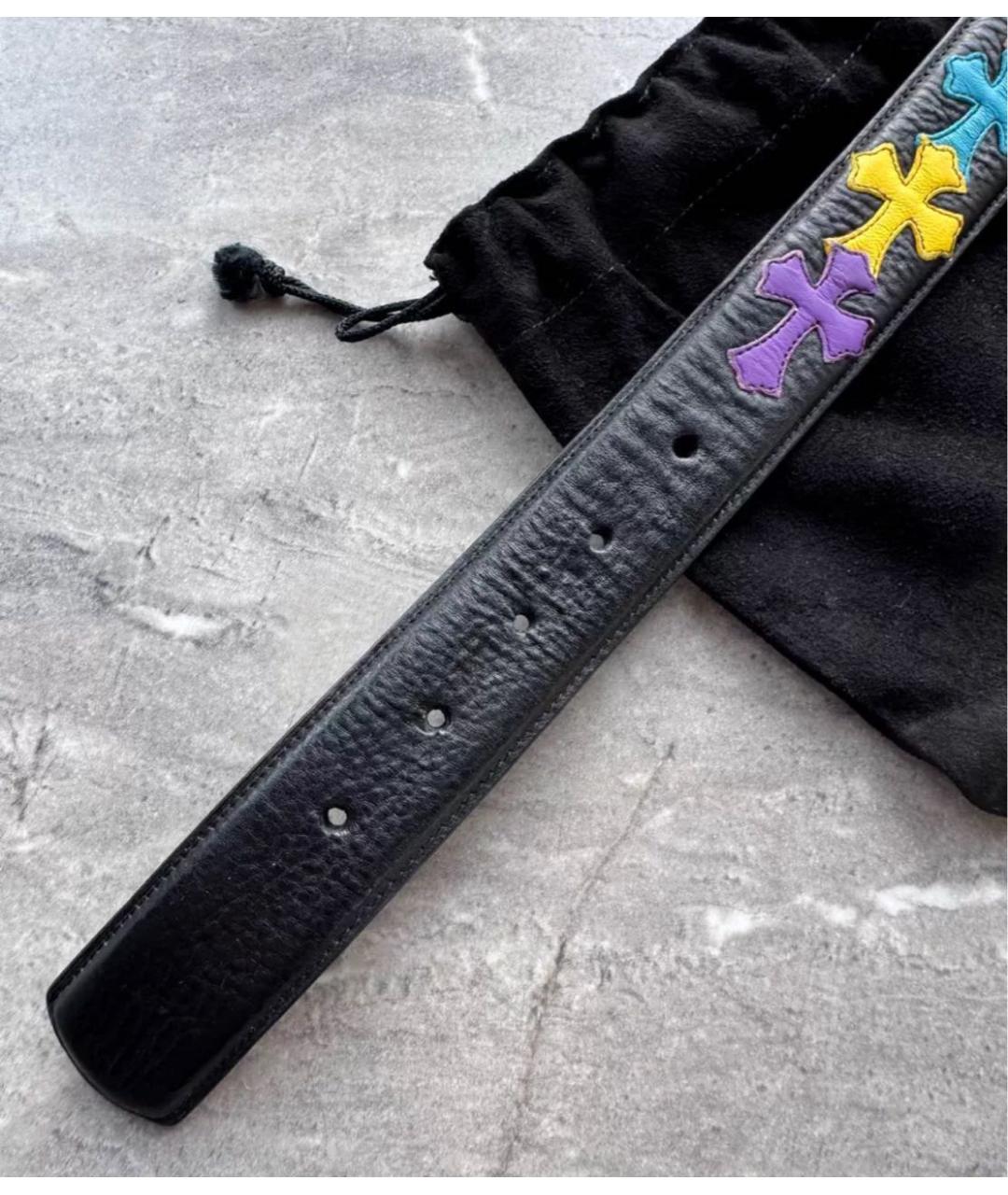 CHROME HEARTS Черный кожаный ремень, фото 7