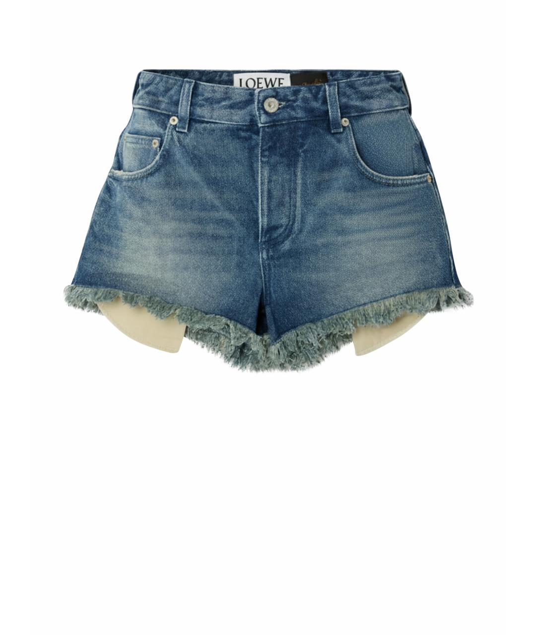 LOEWE Синие хлопковые шорты, фото 5