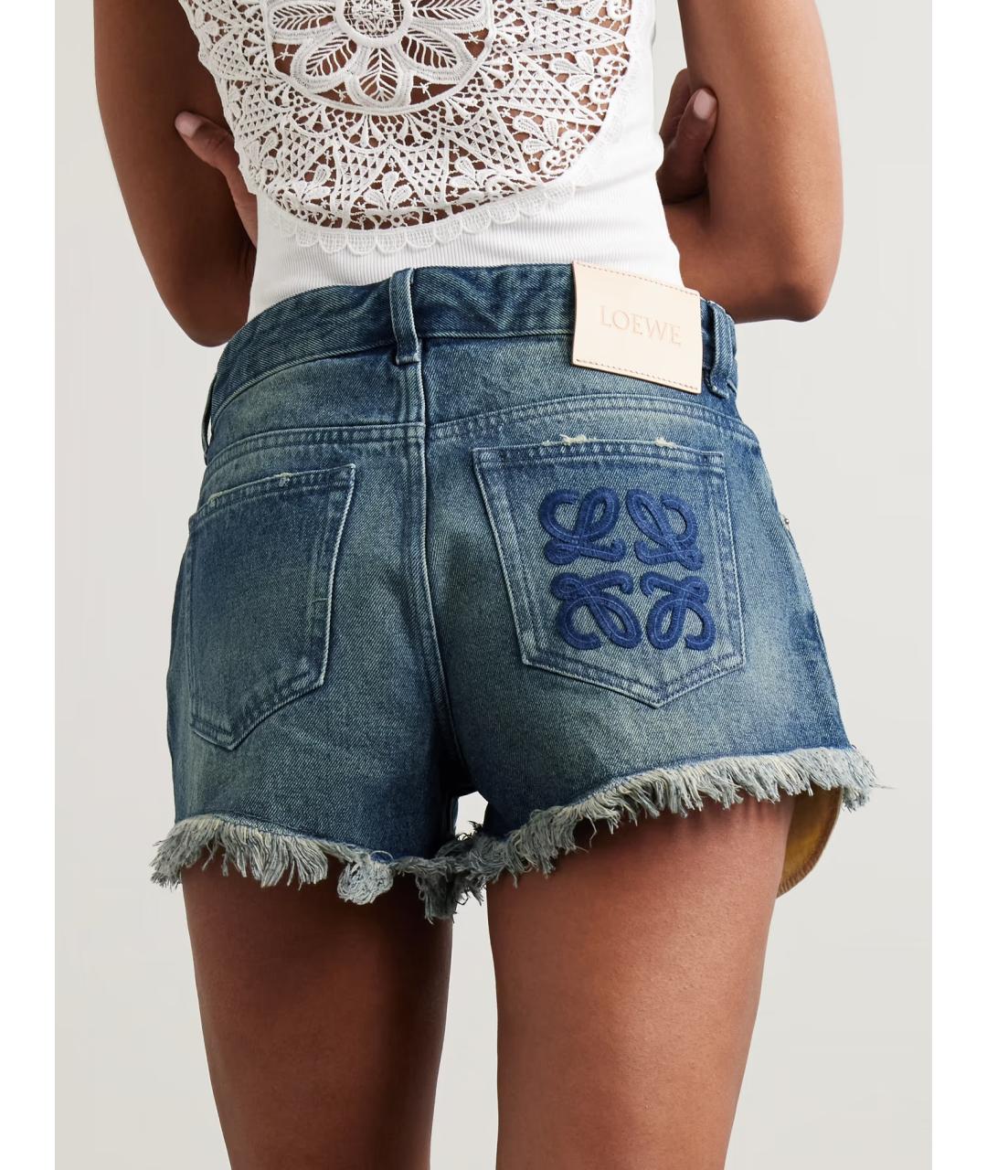 LOEWE Синие хлопковые шорты, фото 3