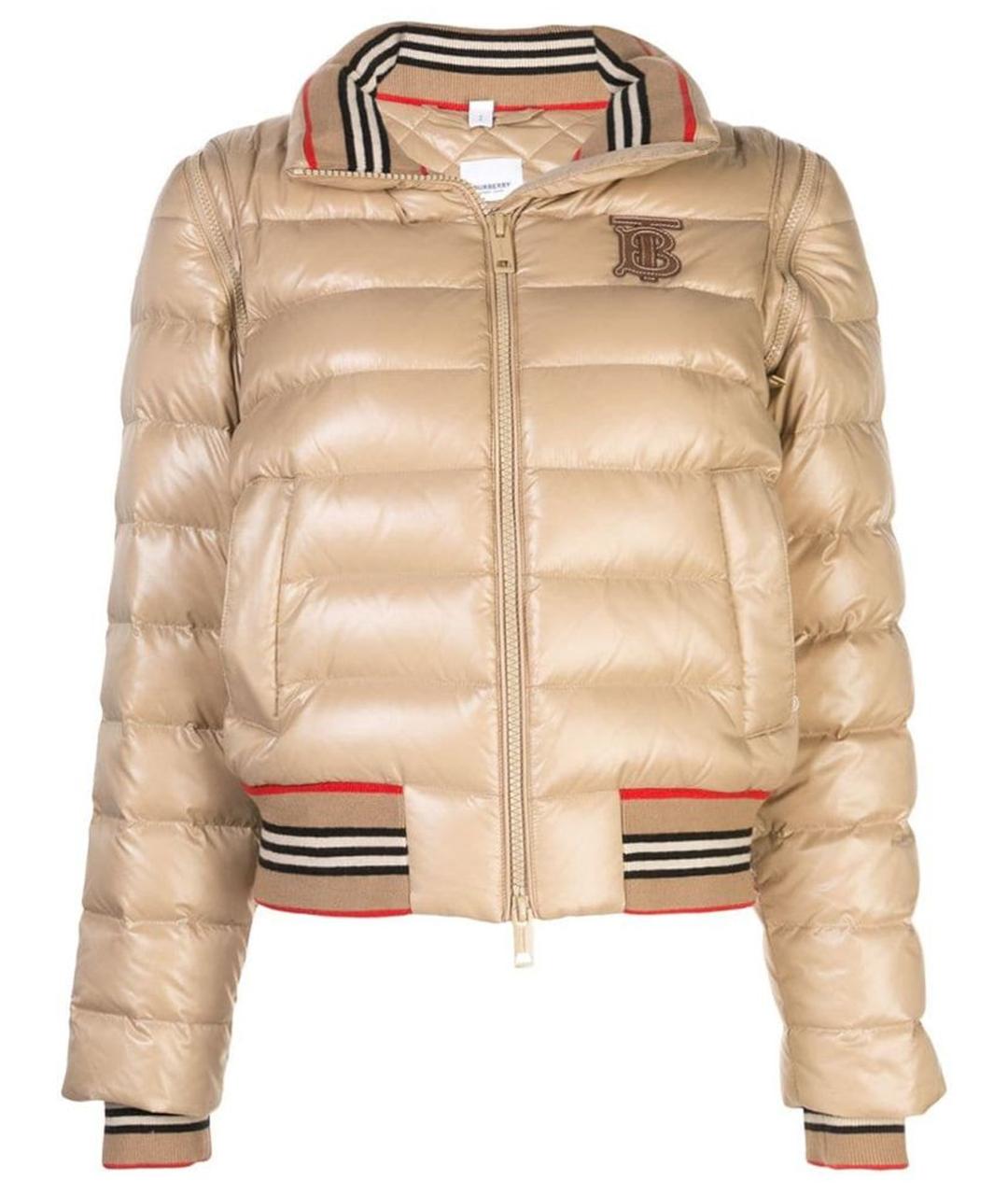 BURBERRY Бежевый полиамидовый пуховик, фото 1