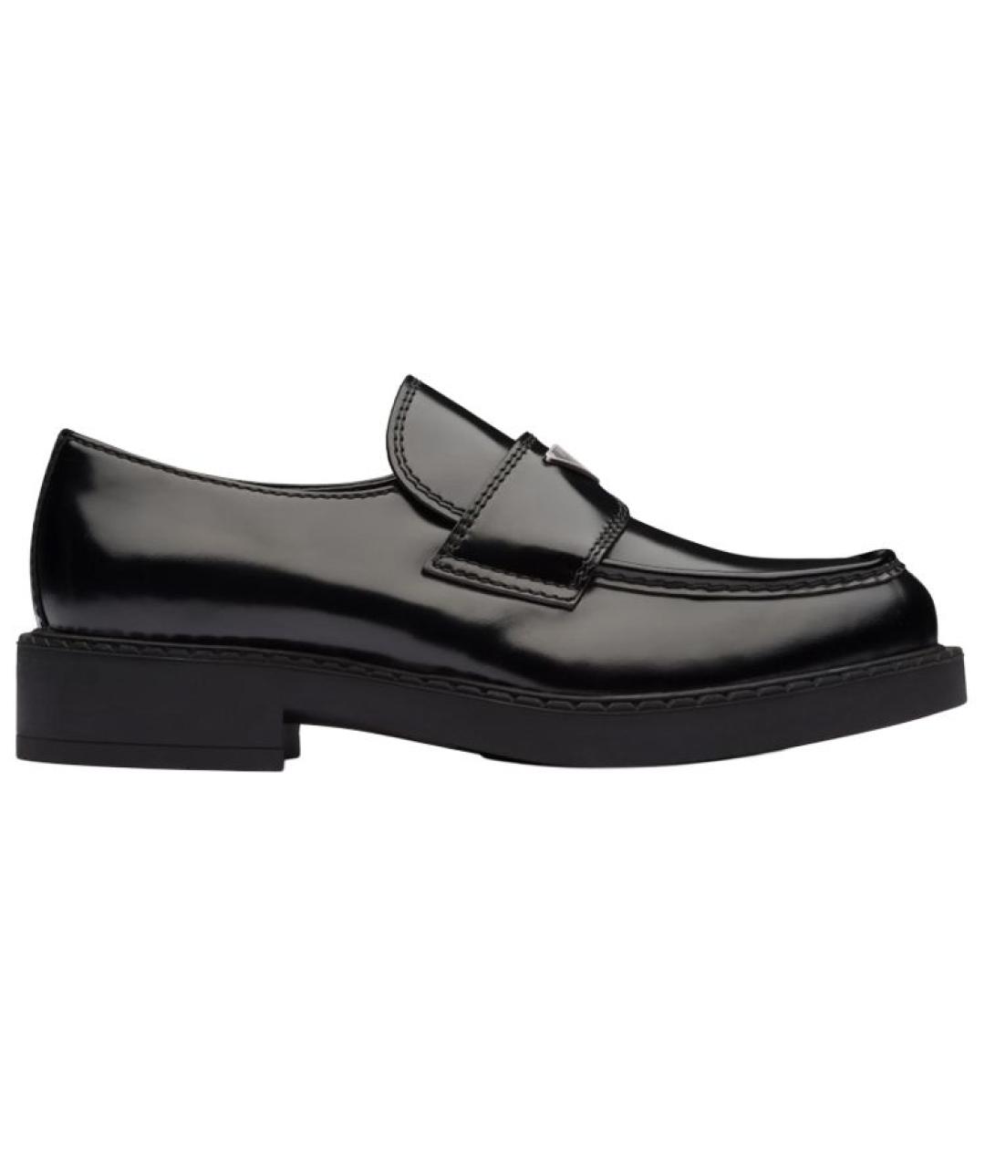 PRADA Черные кожаные лоферы, фото 1