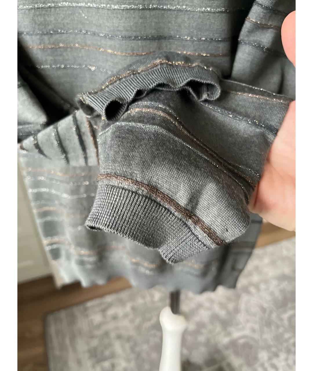 BRUNELLO CUCINELLI Серый кашемировый джемпер / свитер, фото 5