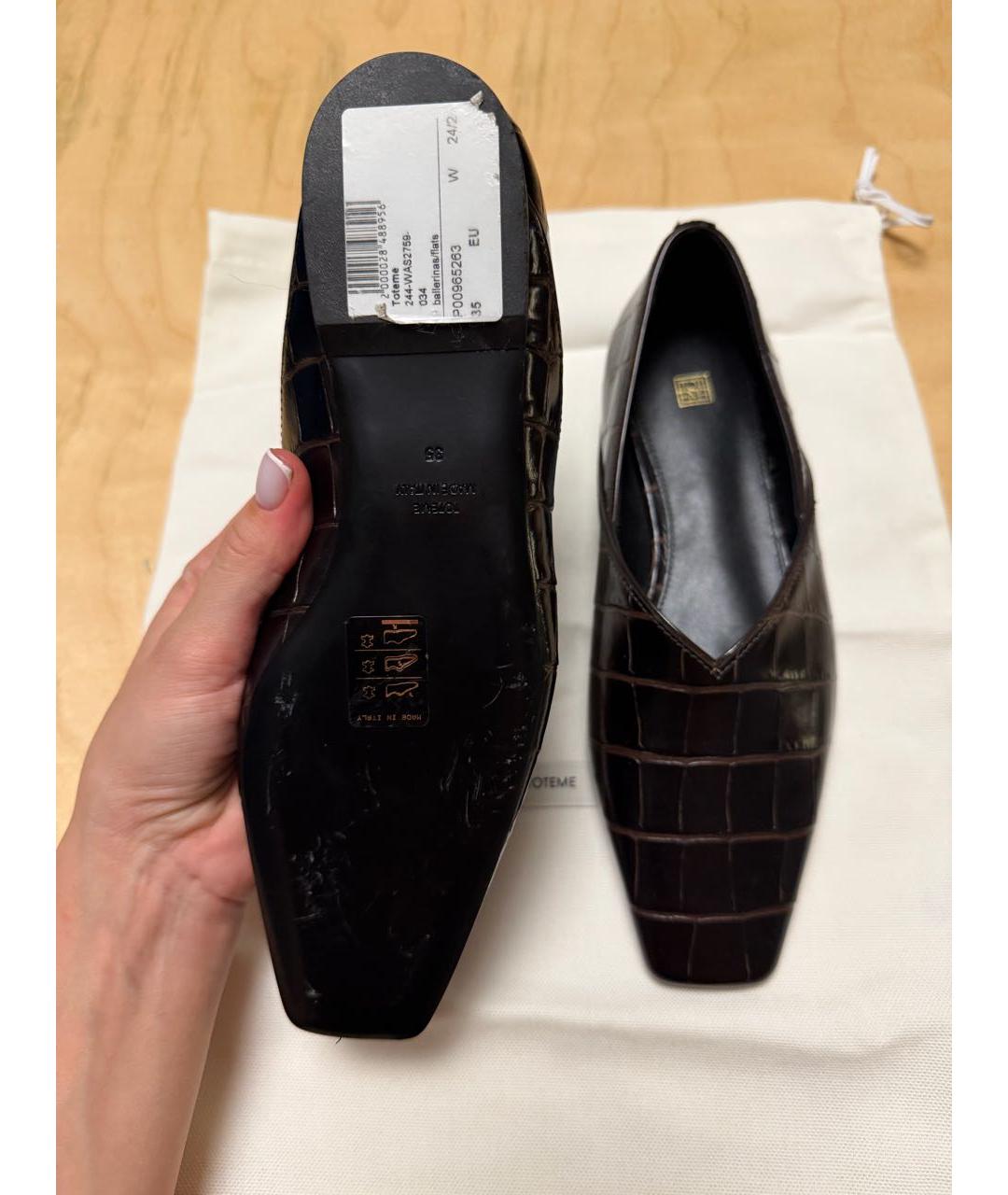 TOTEME Черные кожаные балетки, фото 6