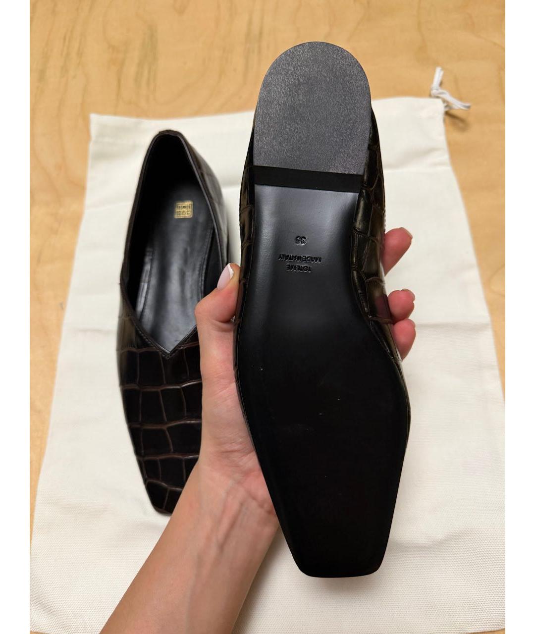 TOTEME Черные кожаные балетки, фото 5