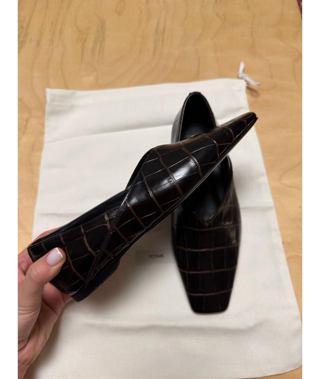 TOTEME Черные кожаные балетки, фото 9