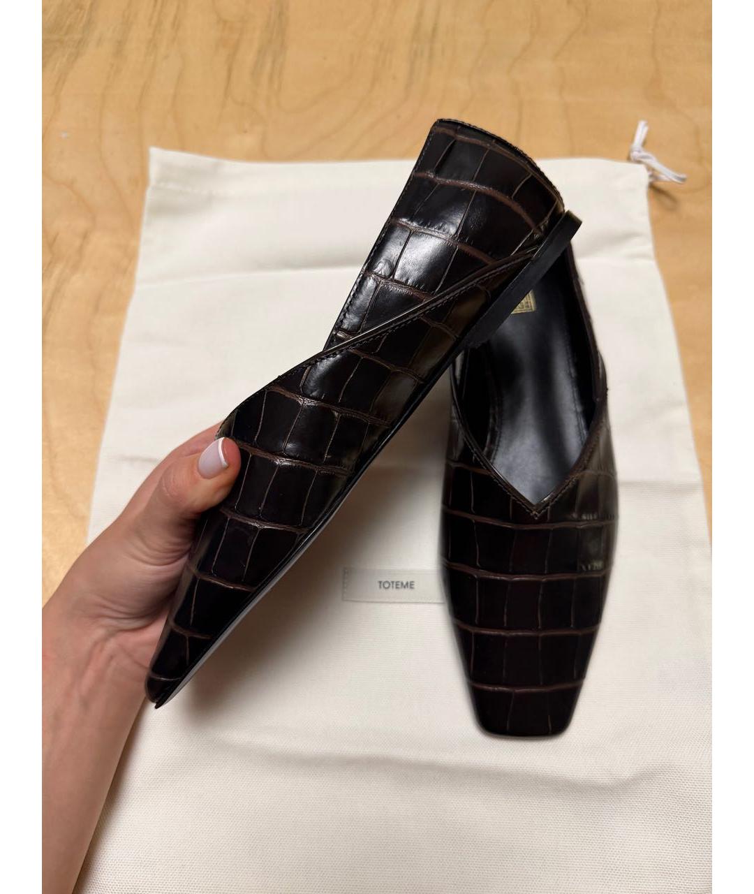 TOTEME Черные кожаные балетки, фото 7
