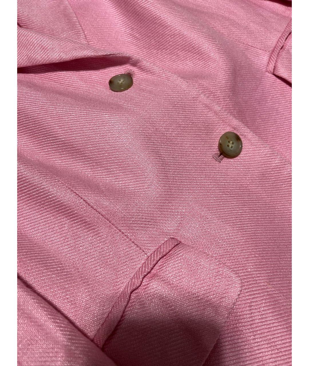 MAX MARA Розовый льняной жакет/пиджак, фото 6