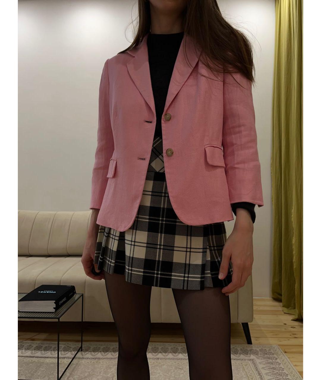 MAX MARA Розовый льняной жакет/пиджак, фото 3