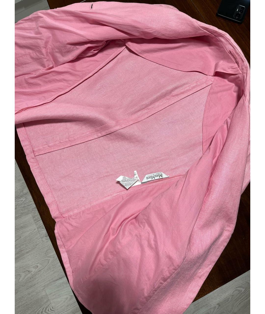 MAX MARA Розовый льняной жакет/пиджак, фото 8