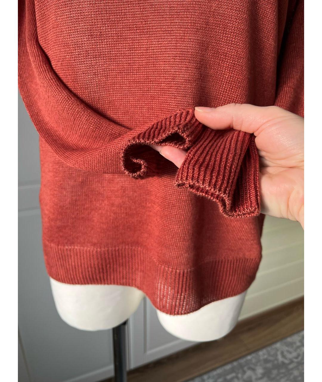 WEEKEND MAX MARA Бордовый льняной джемпер / свитер, фото 5