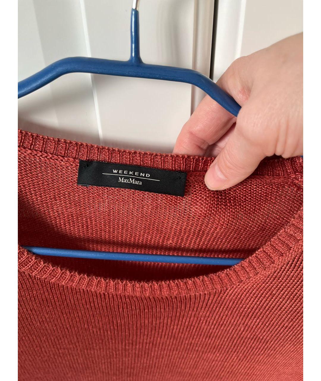 WEEKEND MAX MARA Бордовый льняной джемпер / свитер, фото 4