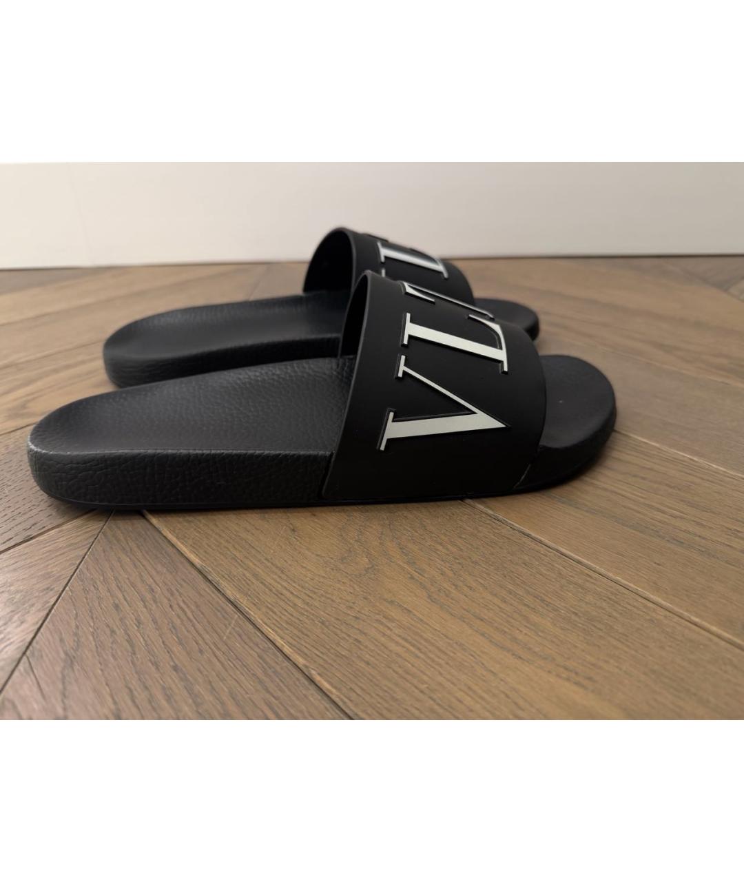 VALENTINO Черные резиновые шлепанцы, фото 5
